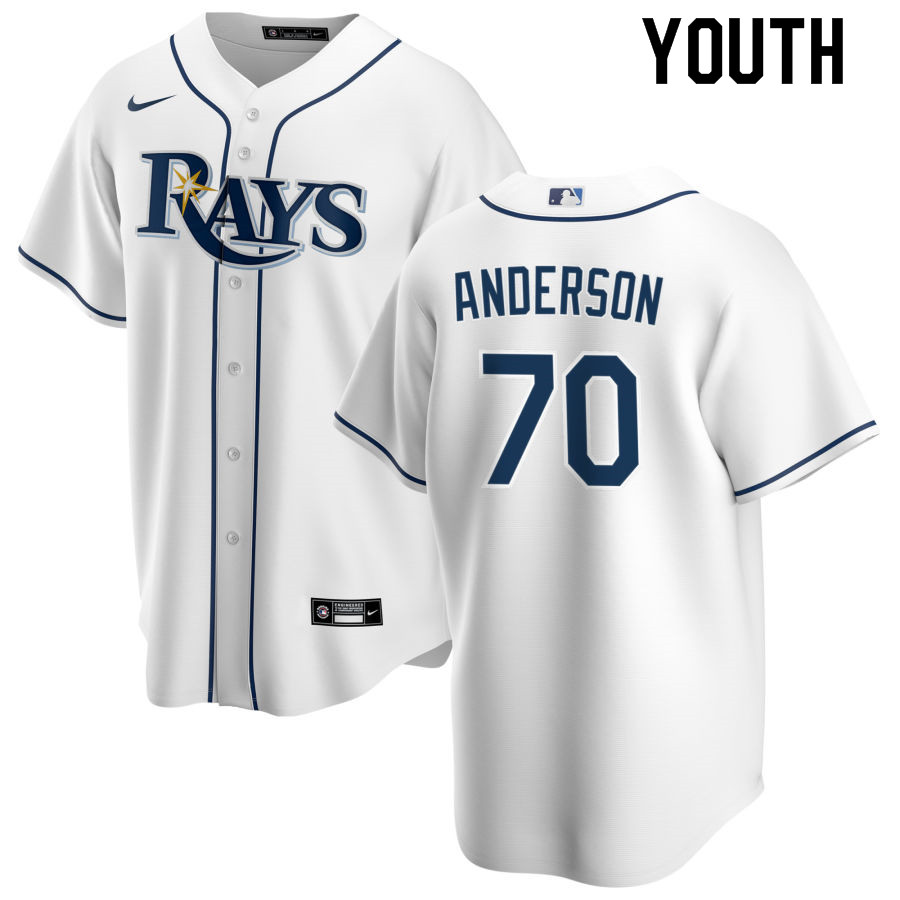 Nike Youth #70 Nick Anderson Tampa Bay Rays Baseball Jerseys Sale-White